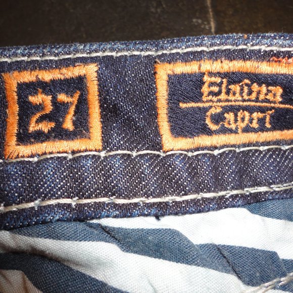 ROCK REVIVAL Women's Distressed Blue Denim "Elaina" Capri Jeans Size 27 - Picture 10 of 10